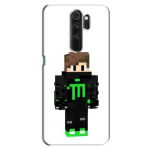 Чехлы для Xiaomi Redmi Note 8 Pro (Персонажи Майн Крафт) (Зеленый мальчик)