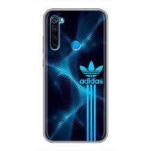 Чехлы Адидас для Xiaomi Redmi Note 8 (AlphaPrint) (Синий Адидас)
