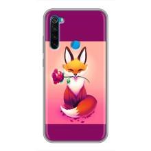 Чехлы с картинкой Лисички для Xiaomi Redmi Note 8 (VPrint) (Лисичка с розочкой)