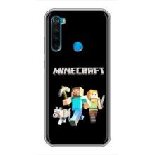 Чехол Майнкрафт на Xiaomi Redmi Note 8 (AlphaPrint) Minecraft (герои Minecraft)