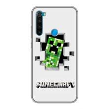 Чехол Майнкрафт на Xiaomi Redmi Note 8 (AlphaPrint) Minecraft (крипер Майнкрафт)