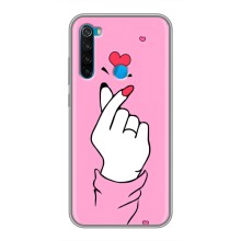 Чехол с принтом для Xiaomi Redmi Note 8 (AlphaPrint - Знак сердечка) – Знак Love