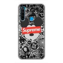 Чохол з Брендами одягу на Редмі нот 8 – Supreme Маус