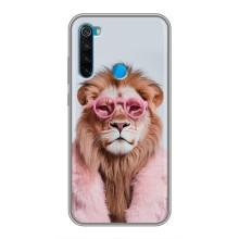 Чехол с принтом стильные животные для Сяоми Редми Ноут 8 – Лев в очках