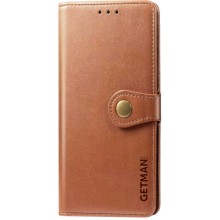 Кожаный чехол книжка GETMAN Gallant (PU) для Xiaomi Redmi Note 8T – Коричневый