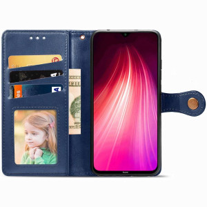 Шкіряний чохол-книжка GETMAN Gallant (PU) для Xiaomi Redmi Note 8T – Синій