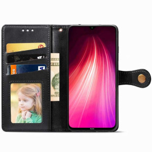 Шкіряний чохол-книжка GETMAN Gallant (PU) для Xiaomi Redmi Note 8T – Чорний