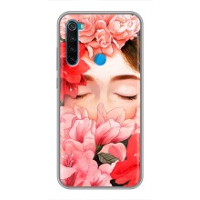 Чехлы (ART) Цветы на Xiaomi Redmi Note 8T (VPrint) (Глаза в цветах)