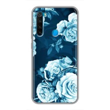 Чехлы (ART) Цветы на Xiaomi Redmi Note 8T (VPrint) (Голубые Бутоны)