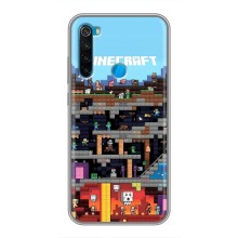 Чехол Майнкрафт на Xiaomi Redmi Note 8T (AlphaPrint) Minecraft (фон Minecraft)