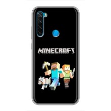 Чехол Майнкрафт на Xiaomi Redmi Note 8T (AlphaPrint) Minecraft (герои Minecraft)