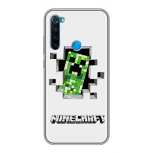 Чехол Майнкрафт на Xiaomi Redmi Note 8T (AlphaPrint) Minecraft (крипер Майнкрафт)