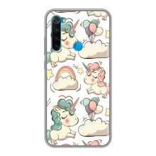 Чехол для Сяоми Редми Ноут 8Т - (Единорожки - Новинки) (AlphaPrint) (Единорожки)