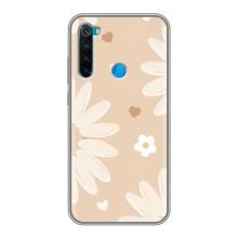 Чохол з квітковим принтом на Сяомі Редмі Ноут 8Т – Бежеві квіти