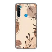 Чохол з квітковим принтом на Сяомі Редмі Ноут 8Т – Коричневі квіти