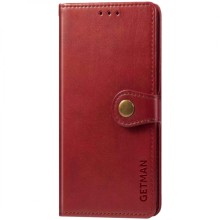 Кожаный чехол книжка GETMAN Gallant (PU) для Xiaomi Redmi Note 9s / Note 9 Pro / Note 9 Pro Max – Красный