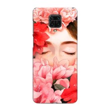 Чехлы (ART) Цветы на Xiaomi Redmi Note 9 Pro Max (VPrint) (Глаза в цветах)