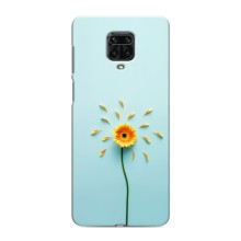 Чехлы с Цветами для Xiaomi Redmi Note 9 Pro Max (VPrint) (Желтый цветок)