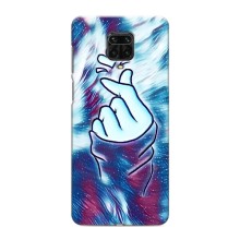 Чехол с принтом для Xiaomi Redmi Note 9 Pro Max (AlphaPrint - Знак сердечка) – Радужное сердце