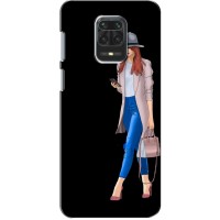 Чехол с картинкой Модные Девчонки Xiaomi Redmi Note 9 Pro Max (Девушка со смартфоном)