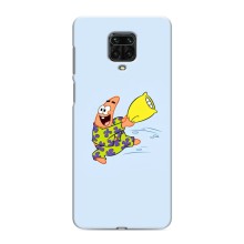 Чехол с картинкой Патрик на Xiaomi Redmi Note 9 Pro Max (Патрик с подушкой)