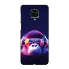 Чехол с Обезьянами Xiaomi Redmi Note 9 Pro Max - (AlphaPrint) (Стильная обезьяна)