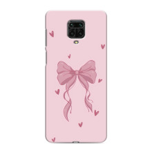 Чехол банты для Xiaomi Redmi Note 9 Pro Max – Бант на розовом