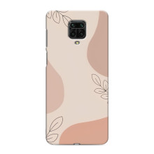 Чехол цветочный дизайн для Xiaomi Redmi Note 9 Pro Max – Коричневый фон
