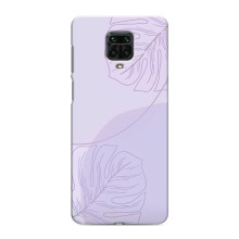 Чехол цветочный дизайн для Xiaomi Redmi Note 9 Pro Max – Монстера фиолетовая
