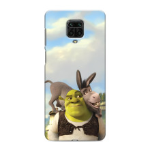 Чехол с мультфильмом Шрек на Xiaomi Redmi Note 9 Pro Max – Шрек и осел