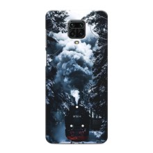 Новогодние, Праздничные Чехлы для Xiaomi Redmi Note 9 Pro Max - 2024 год (Зимний поезд)