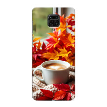 Чохол з унікальним дизайном 'Осінь з кавою' для Xiaomi Redmi Note 9 Pro Max – Кофе та листя