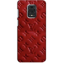 Текстурный Чехол Louis Vuitton для Редми Нот 9 про макс – Красный ЛВ