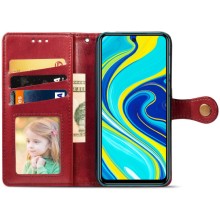 Шкіряний чохол книжка GETMAN Gallant (PU) для Xiaomi Redmi Note 9s / Note 9 Pro / Note 9 Pro Max – Червоний