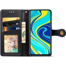 Шкіряний чохол книжка GETMAN Gallant (PU) для Xiaomi Redmi Note 9s / Note 9 Pro / Note 9 Pro Max – Чорний