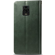 Кожаный чехол-книжка GETMAN Gallant (PU) для Xiaomi Redmi Note 9s / Note 9 Pro / Note 9 Pro Max – Зеленый