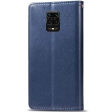 Кожаный чехол-книжка GETMAN Gallant (PU) для Xiaomi Redmi Note 9s / Note 9 Pro / Note 9 Pro Max – Синий