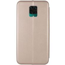 Кожаный чехол-книжка Classy для Xiaomi Redmi Note 9s / Note 9 Pro / Note 9 Pro Max – Золотой