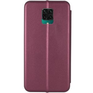 Кожаный чехол-книжка Classy для Xiaomi Redmi Note 9s / Note 9 Pro / Note 9 Pro Max – Бордовый
