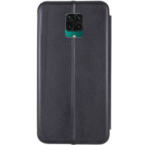 Кожаный чехол-книжка Classy для Xiaomi Redmi Note 9s / Note 9 Pro / Note 9 Pro Max – Черный