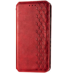 Кожаный чехол-книжка GETMAN Cubic (PU) для Xiaomi Redmi Note 9s / Note 9 Pro / Note 9 Pro Max (Красный)