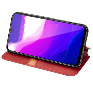 Кожаный чехол-книжка GETMAN Cubic (PU) для Xiaomi Redmi Note 9s / Note 9 Pro / Note 9 Pro Max – Красный