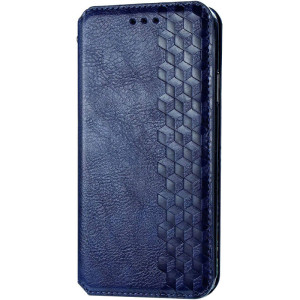 Кожаный чехол-книжка GETMAN Cubic (PU) для Xiaomi Redmi Note 9s / Note 9 Pro / Note 9 Pro Max (Синий)