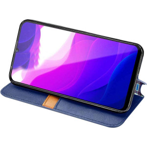 Кожаный чехол-книжка GETMAN Cubic (PU) для Xiaomi Redmi Note 9s / Note 9 Pro / Note 9 Pro Max – Синий
