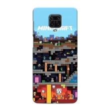 Чохол Майнкрафт на Xiaomi Redmi Note 9 Pro (AlphaPrint) Minecraft (фон Minecraft)
