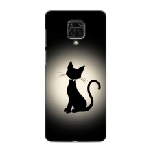 Чехол с принтом для Xiaomi Redmi Note 9 Pro (AlphaPrint) Модные коты – Силуэт котика