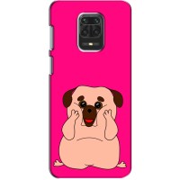 Чехол (ТПУ) Милые собачки для Xiaomi Redmi Note 9 Pro (Веселый Мопсик)