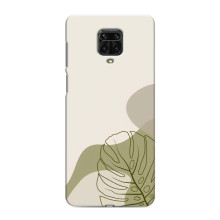 Силиконовый чехол с принтом в цветах на Xiaomi Redmi Note 9 Pro – Монстера зелёная