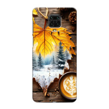Чехол с уникальным дизайном «Осень с кофе» для Xiaomi Redmi Note 9 Pro – Осенне-зимнее кофе