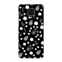 Чохли з тематикою "КВІТИ" на Xiaomi Redmi Note 9 Pro (цвітіння на чорному)